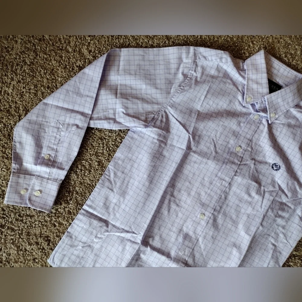 Ralph Lauren Youth Lavender Plaid Button Down Shirt NWOT